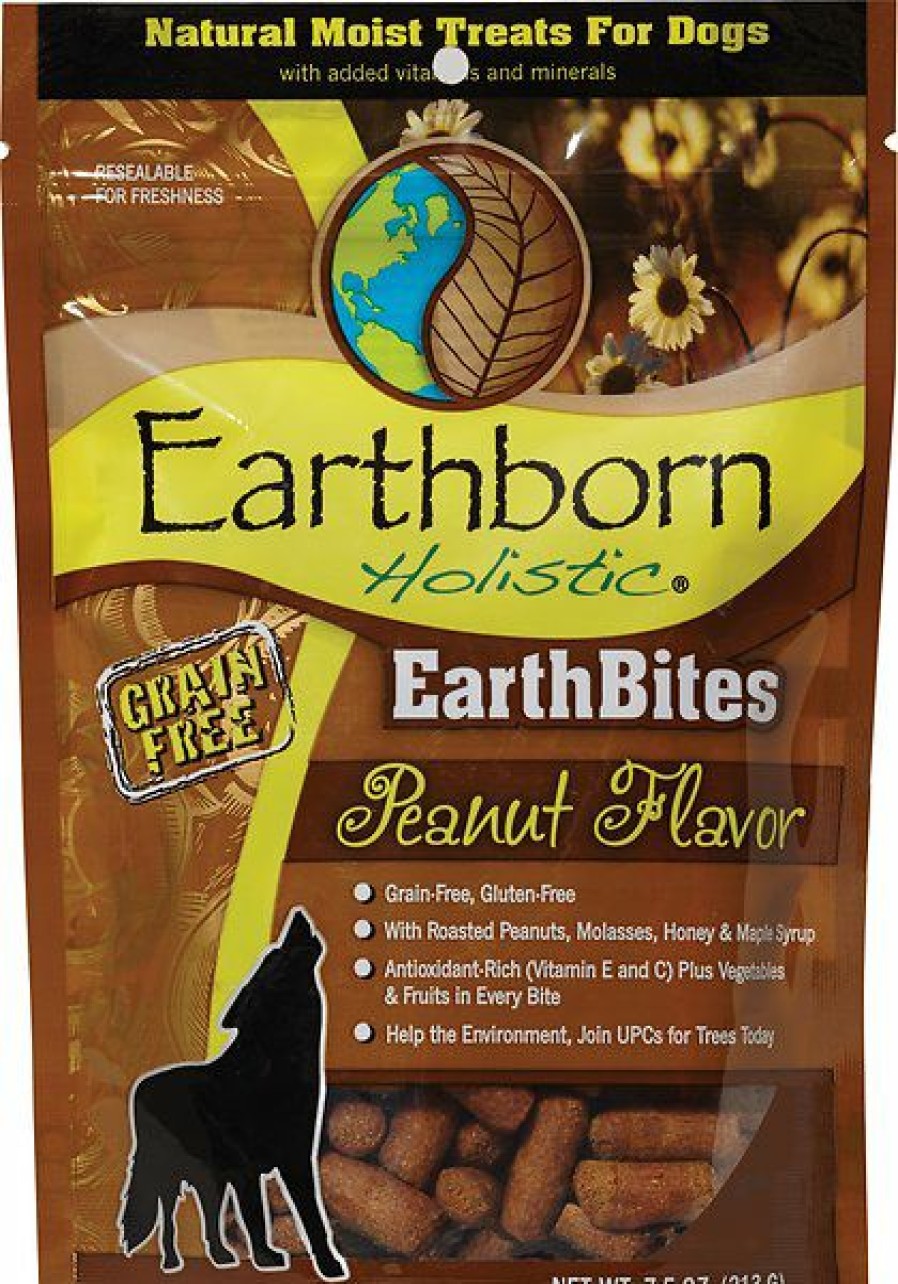 Soft & Chewy Treats * | Earthborn Holistic Earthbites Peanut Flavor Natural Moist Grain-Free Treats For Dogs, 7.5-Oz Bag Online