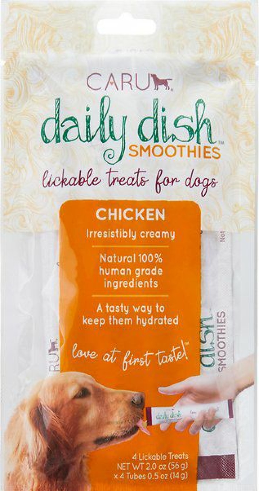 Soft & Chewy Treats * | Caru Daily Dish Smoothies Chicken Flavored Lickable Dog Treats, 0.5-Oz Tube, 4 Count Sale