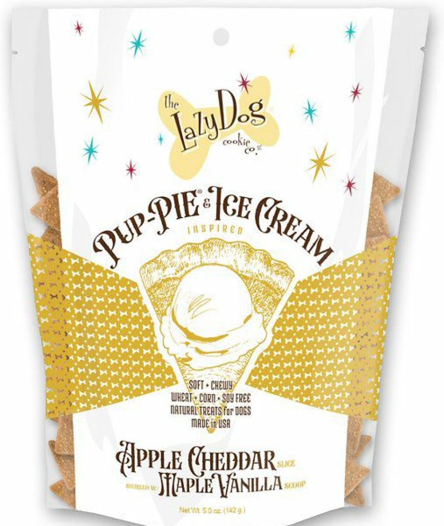 Soft & Chewy Treats * | The Lazy Dog Cookie Co. Pup-Pie & Ice Cream Slices Apple Cheddar With Maple & Vanilla Dog Treats, 5-Oz Pouch Outlet