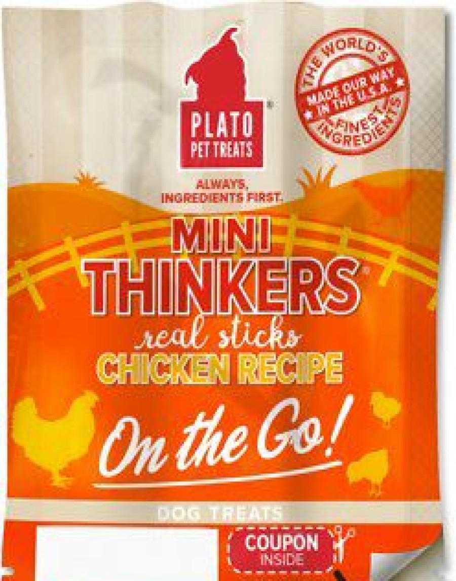 Soft & Chewy Treats * | Plato Mini Thinkers Chicken Recipe Dog Treats Sale