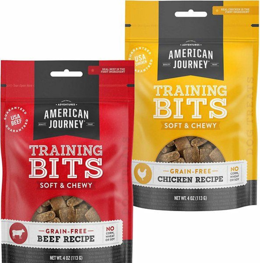 Soft & Chewy Treats * | Bundle: American Journey Beef Recipe Grain-Free Soft & Chewy Training Bits Dog Treats, 4-Oz Bag + American Journey Chicken Recipe Grain-Free Soft & Chewy Training Bits Dog Treats, 4-Oz Bag Clearance