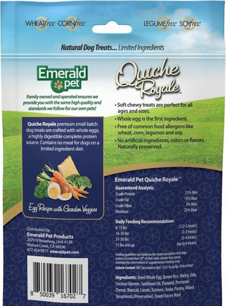 Soft & Chewy Treats * | Emerald Pet Quiche Royale Egg Recipe With Garden Veggies Dog Treats, 6-Oz Bag Clearance