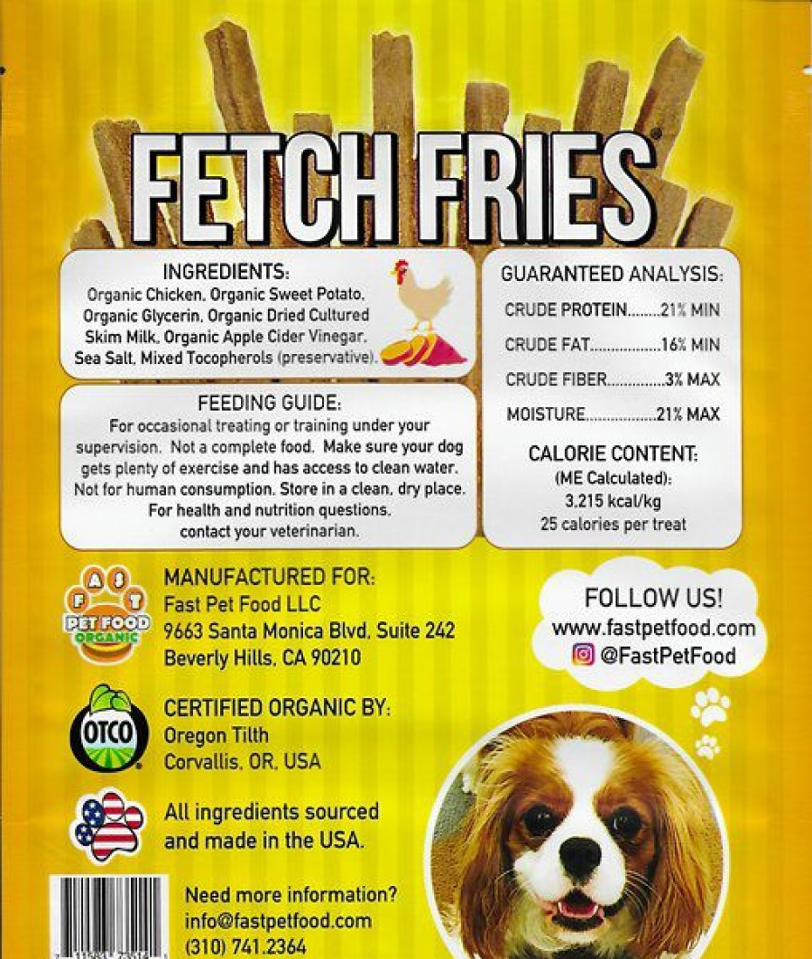 Soft & Chewy Treats * | Fast Pet Food Fetch Fries Organic Chicken & Sweet Potato Dog Treats Outlet