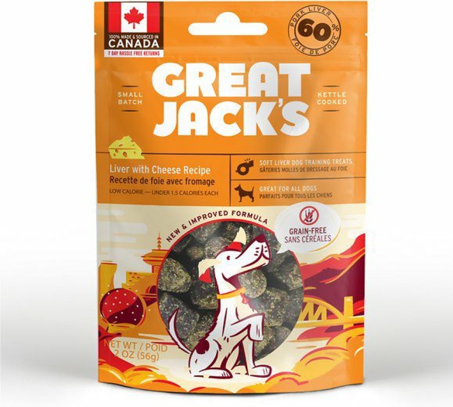 Soft & Chewy Treats * | Great Jack'S Big Bitz Liver & Cheese Recipe Grain-Free Dog Treats Clearance