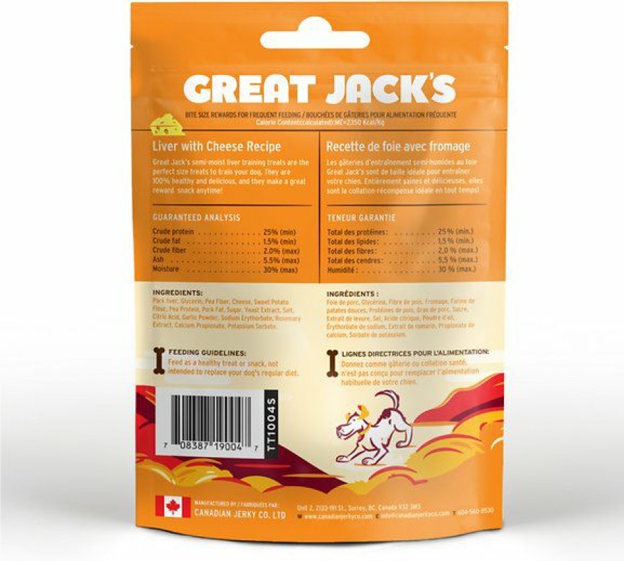 Soft & Chewy Treats * | Great Jack'S Big Bitz Liver & Cheese Recipe Grain-Free Dog Treats Clearance