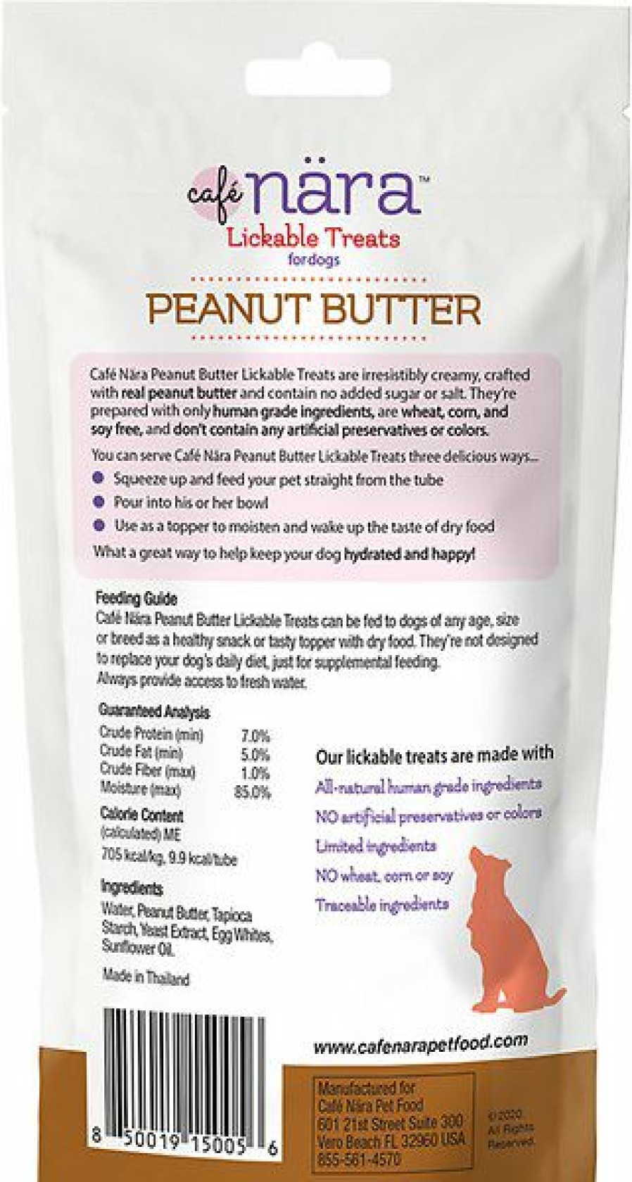 Soft & Chewy Treats * | Cafe Nara Peanut Butter Flavored Lickable Dog Treats, 2-Oz Bag, 4 Count Cafe Nara Outlet