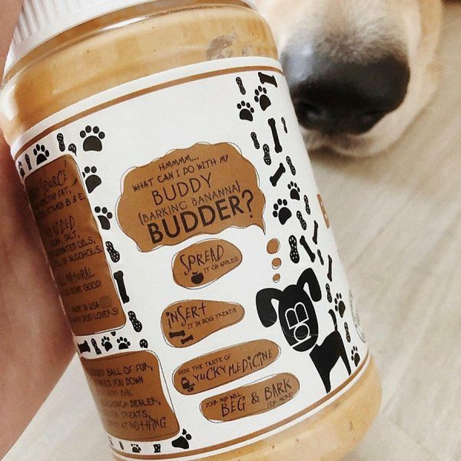 Soft & Chewy Treats * | Bark Bistro Company Buddy Budder Ruff Ruff Raw Peanut Butter Lickable Dog Treats, 16-Oz Jar Outlet