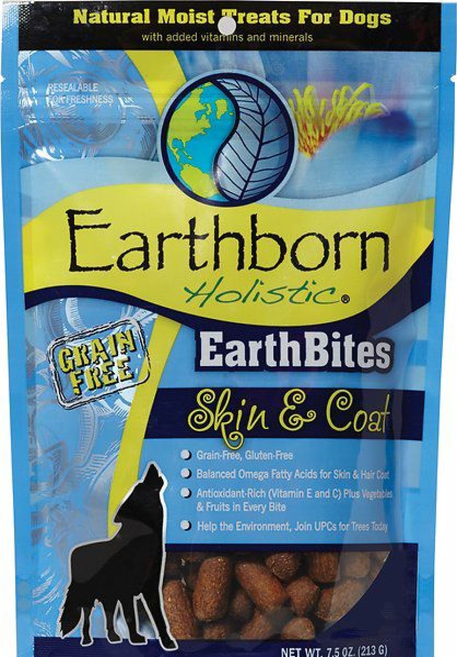 Soft & Chewy Treats * | Earthborn Holistic Earthbites Skin & Coat Natural Moist Grain-Free Treats For Dogs, 7.5-Oz Bag Clearance