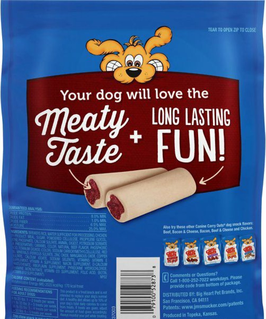 Soft & Chewy Treats * | Canine Carry Outs Chew Bones Beef Flavor Dog Treats, Large Online