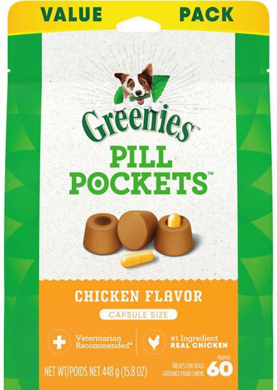 Soft & Chewy Treats * | Greenies Pill Pockets Canine Chicken Flavor Dog Treats, Capsule Size Clearance