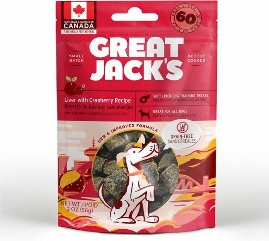 Soft & Chewy Treats * | Great Jack'S Big Bitz Liver & Cranberry Recipe Grain-Free Dog Treats Clearance