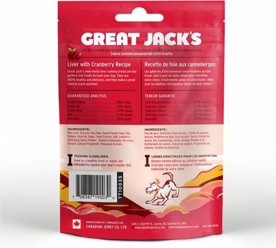 Soft & Chewy Treats * | Great Jack'S Big Bitz Liver & Cranberry Recipe Grain-Free Dog Treats Clearance