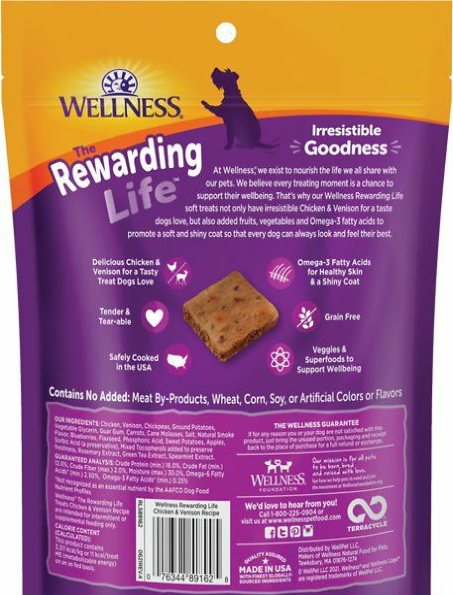 Soft & Chewy Treats * | Wellness Rewarding Life Chicken & Venison Grain-Free Soft & Chewy Dog Treats, 6-Oz Bag Sale