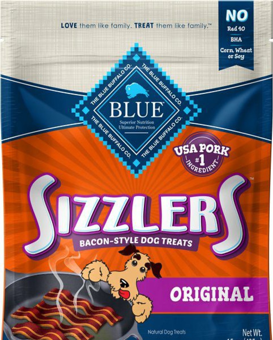 Soft & Chewy Treats * | Blue Buffalo Sizzlers With Real Pork Bacon-Style Dog Treats Online