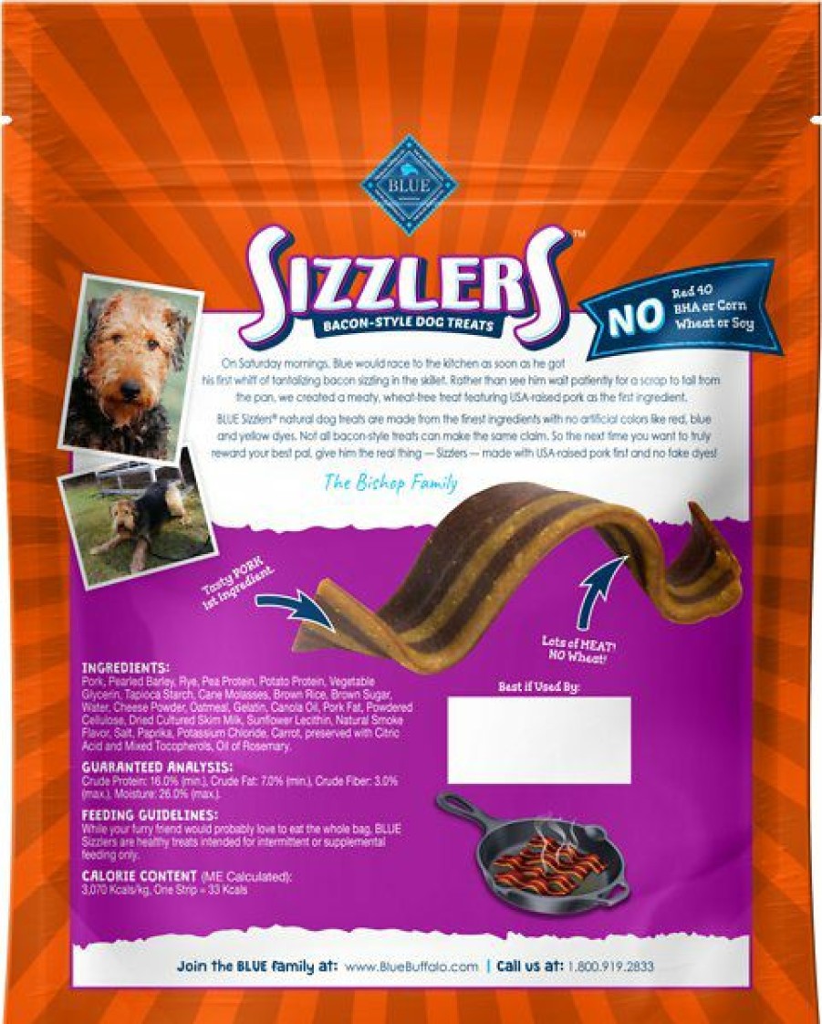 Soft & Chewy Treats * | Blue Buffalo Sizzlers With Real Pork Bacon-Style Dog Treats Online