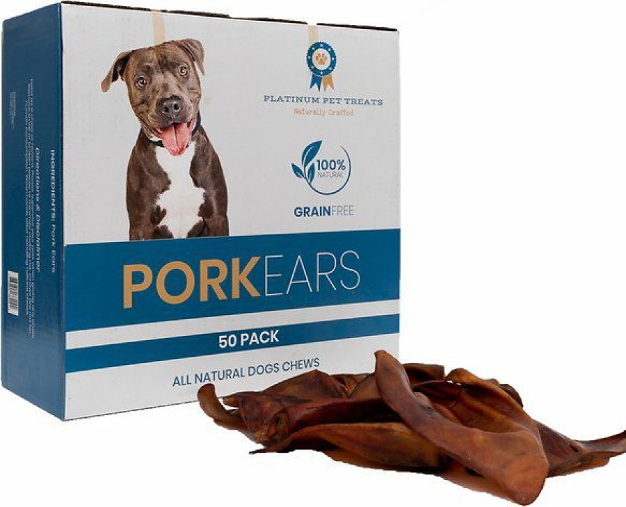 Bones & Natural Chews * | Platinum Pet Treats Pork Ears Dog Treats Clearance