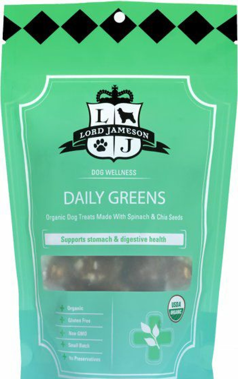 Soft & Chewy Treats * | Lord Jameson Daily Greens Organic Dog Treats, 6-Oz Bag Online