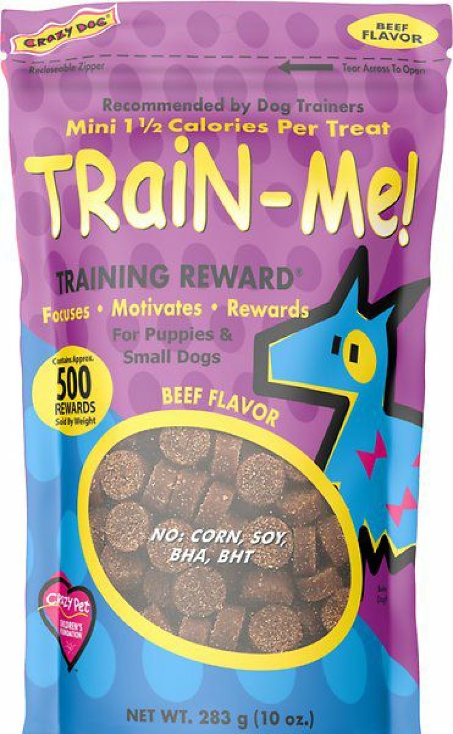 Soft & Chewy Treats * | Crazy Dog Train-Me! Minis Beef Dog Soft & Chewy Treats, 10-Oz Bag Sale