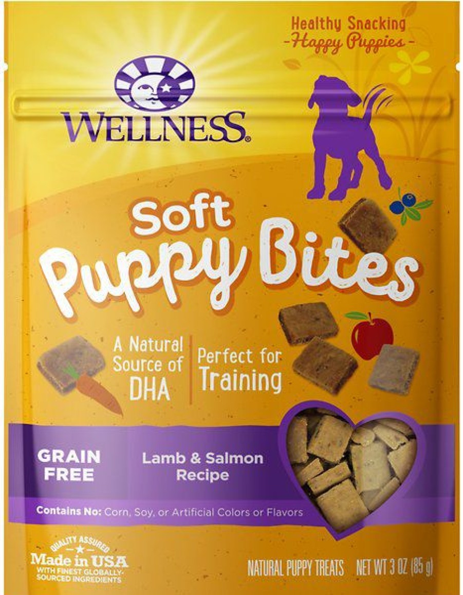 Soft & Chewy Treats * | Wellness Soft Puppy Bites Lamb & Salmon Recipe Grain-Free Dog Treats Online