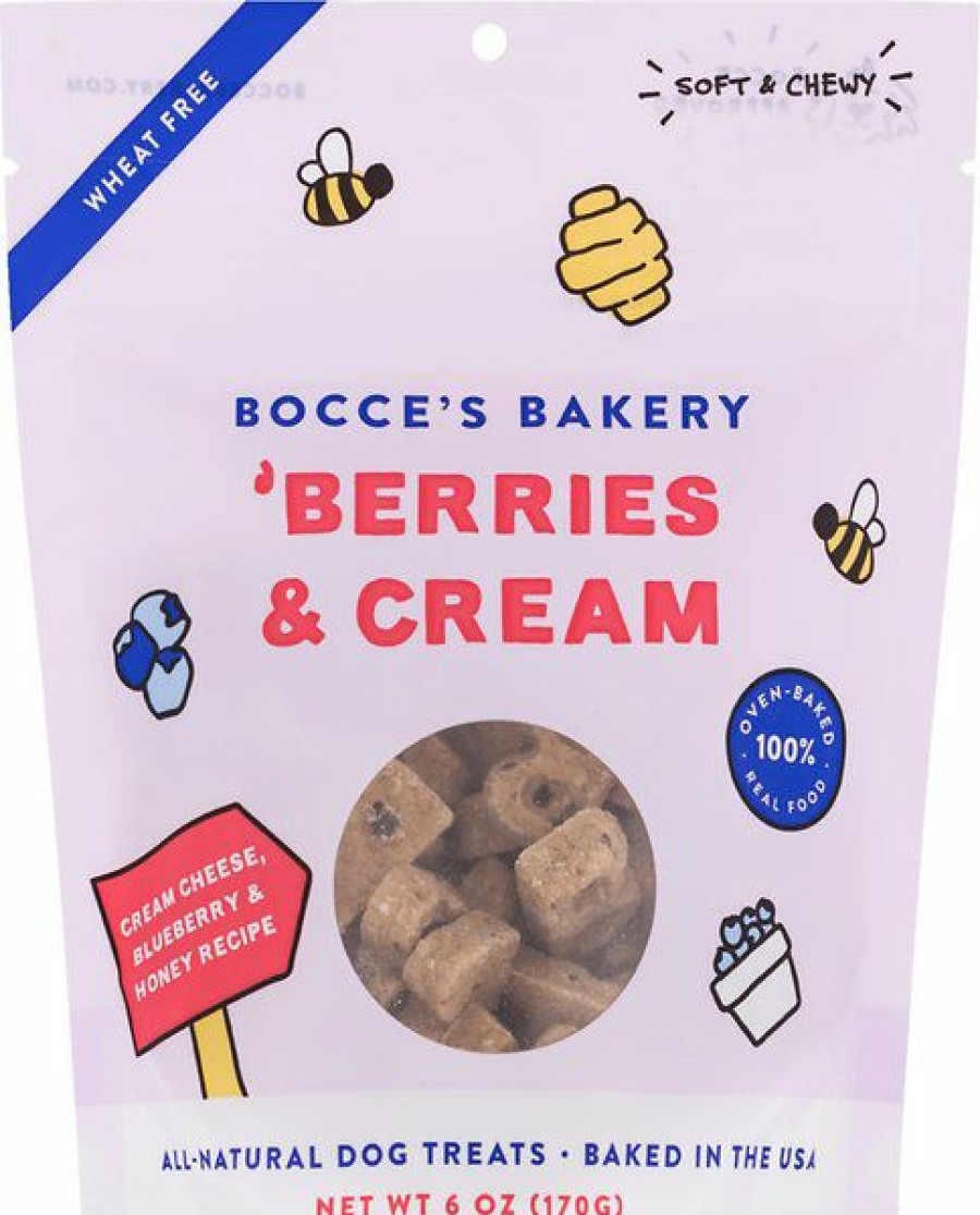 Soft & Chewy Treats * | Bocce'S Bakery Berries & Cream Soft & Chewy Dog Treats, 6-Oz Bag Outlet