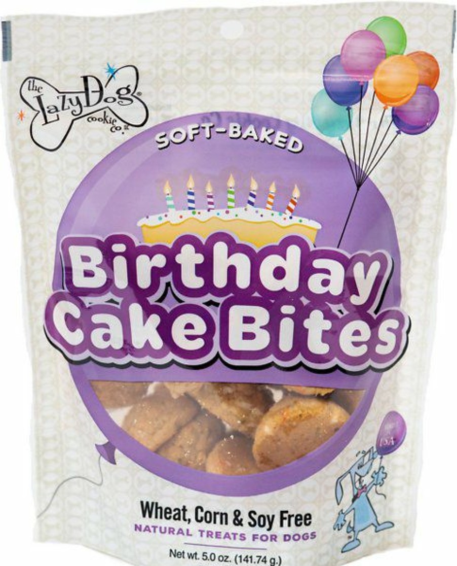 Soft & Chewy Treats * | The Lazy Dog Cookie Co. Birthday Cake Bites Dog Treats, 5-Oz Bag Sale