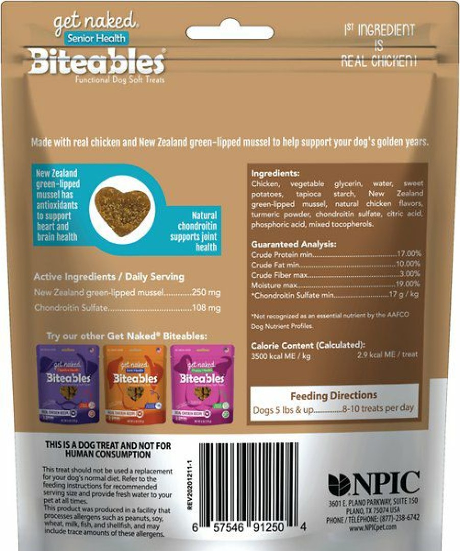 Soft & Chewy Treats * | Get Naked Biteables Functional Senior Health Real Chicken Recipe Dog Treats, 6-Oz Bag Outlet