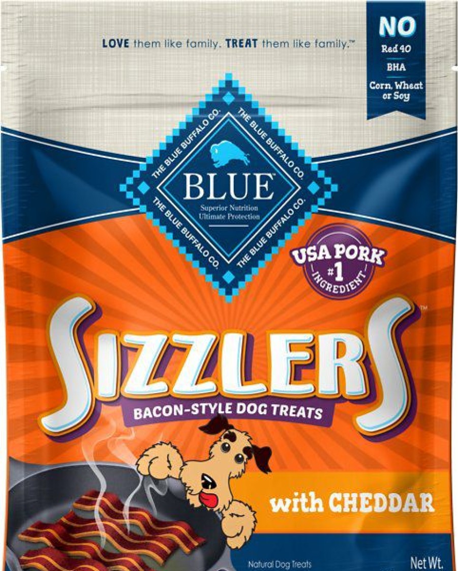 Soft & Chewy Treats * | Blue Buffalo Sizzlers With Cheddar Bacon-Style Dog Treats, 15-Oz Bag Online