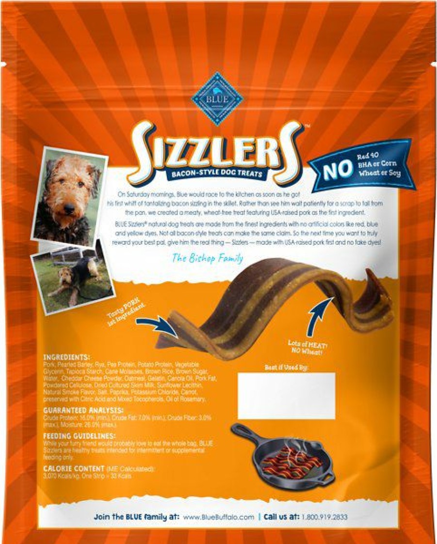 Soft & Chewy Treats * | Blue Buffalo Sizzlers With Cheddar Bacon-Style Dog Treats, 15-Oz Bag Online