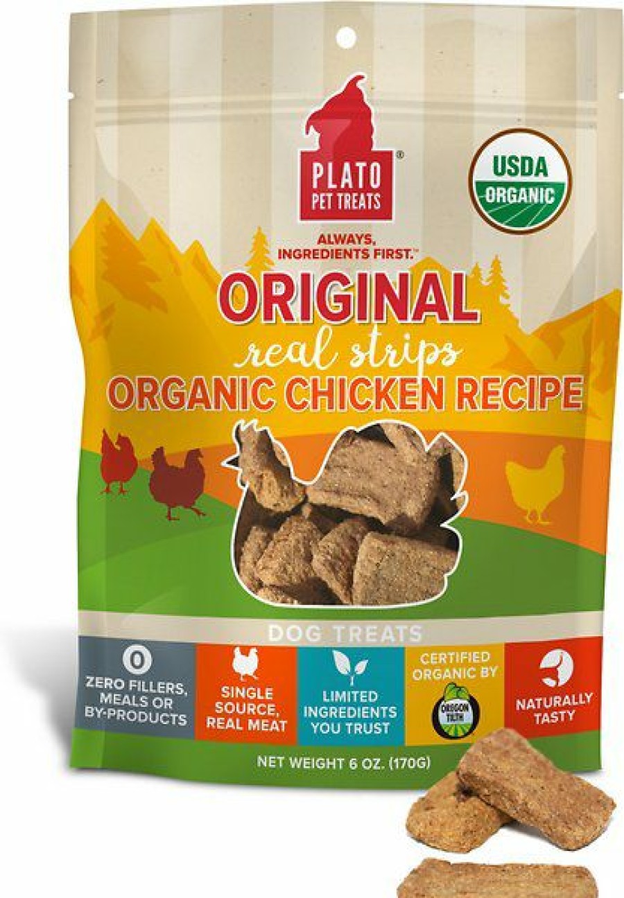 Soft & Chewy Treats * | Plato Original Real Strips Chicken Recipe Dog Treats Clearance