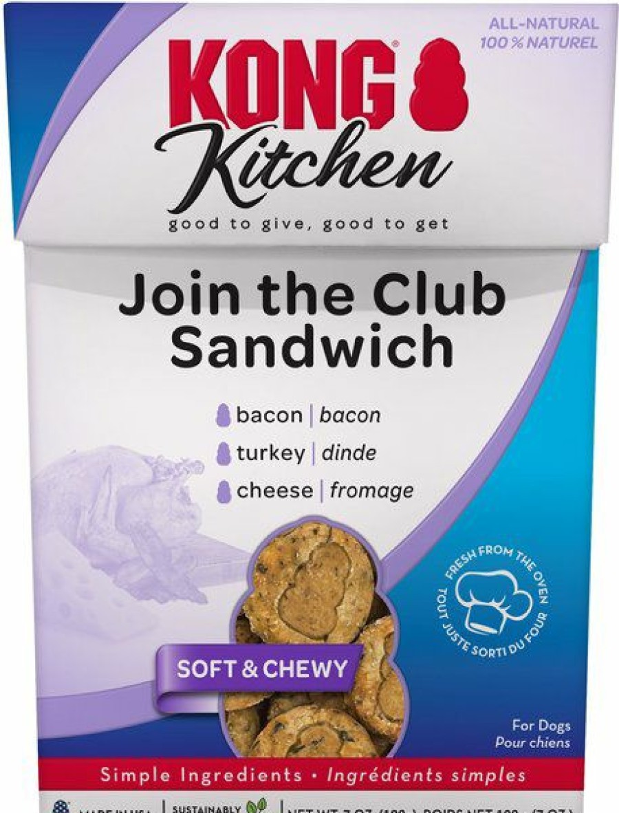 Soft & Chewy Treats * | Kong Kitchen Join The Club Sandwich Grain-Free Bacon, Turkey & Cheese Chewy Dog Treats, 7-Oz Box Online