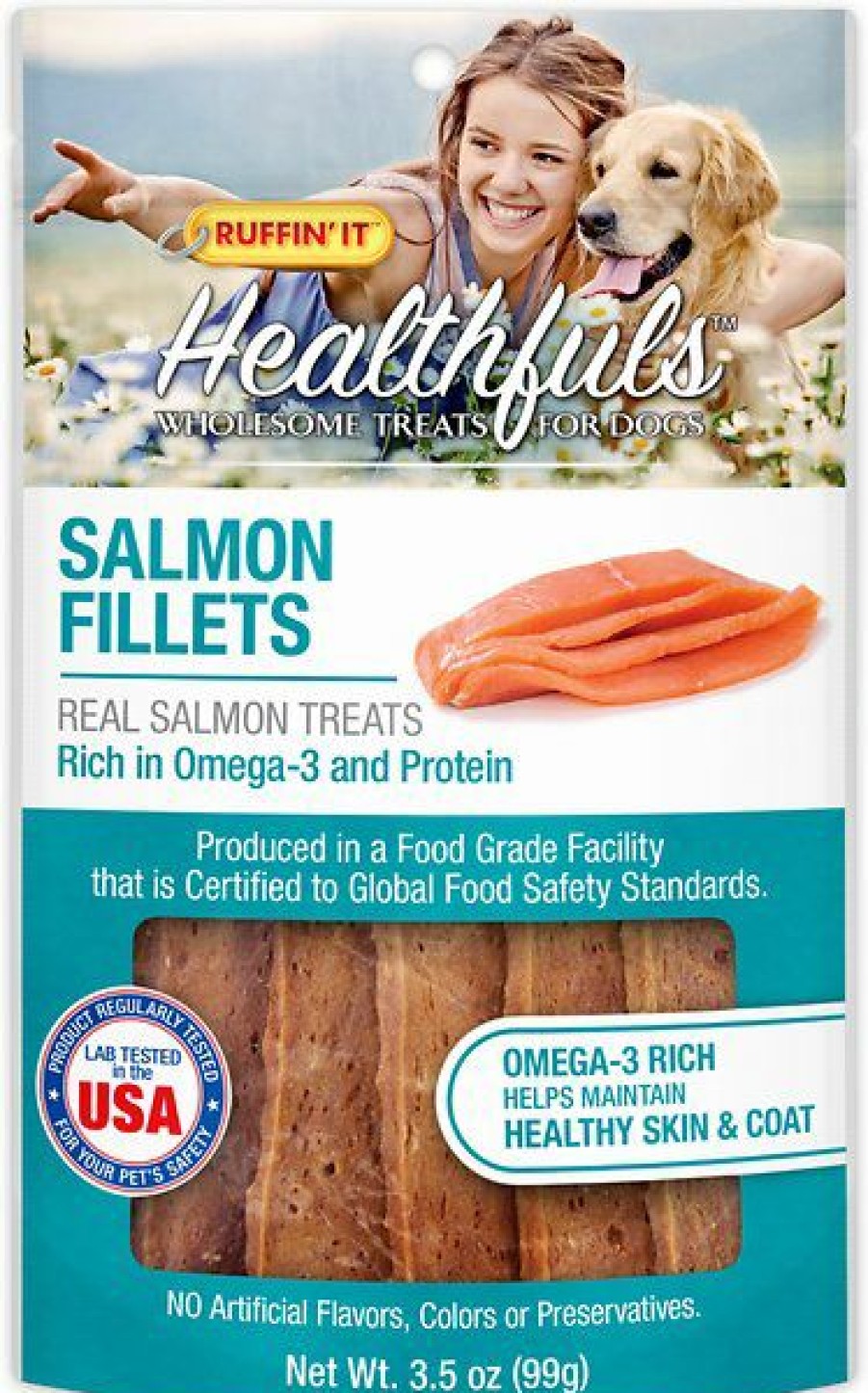 Soft & Chewy Treats * | Ruffin' It Healthfuls Salmon Fillets Dog Treats, 3.5-Oz Bag Sale