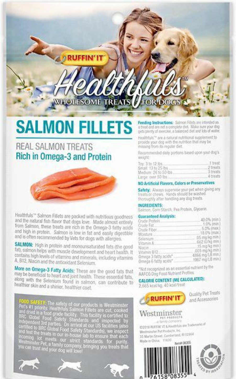 Soft & Chewy Treats * | Ruffin' It Healthfuls Salmon Fillets Dog Treats, 3.5-Oz Bag Sale