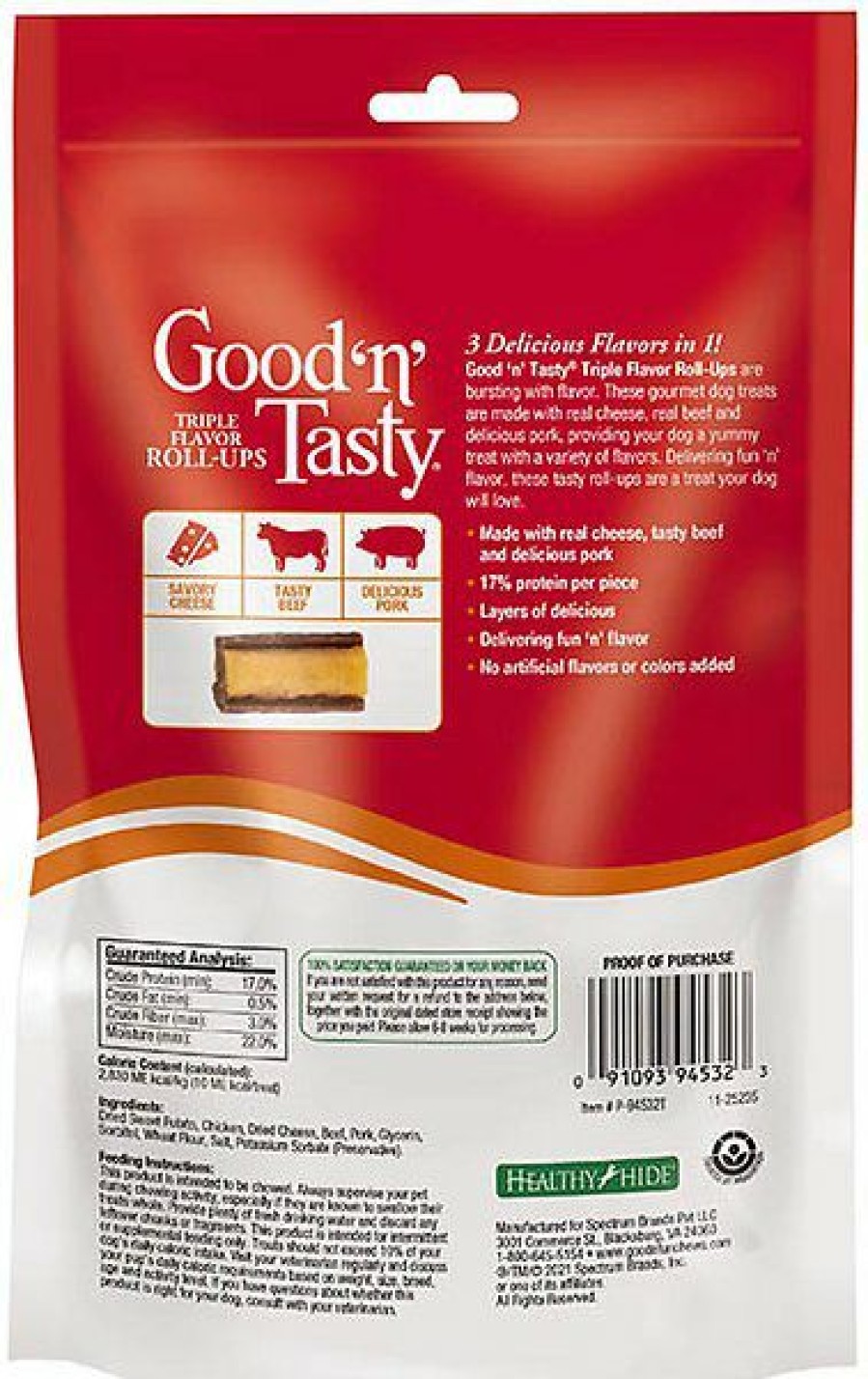 Soft & Chewy Treats * | Good 'N' Tasty Triple Flavor Roll-Ups Dog Treats, 4-Oz Bag Online