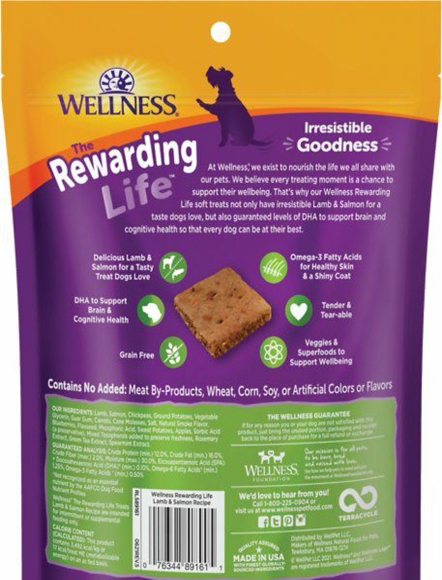 Soft & Chewy Treats * | Wellness The Rewarding Life Lamb & Salmon Soft & Chewy Dog Treats, 6-Oz Bag Sale