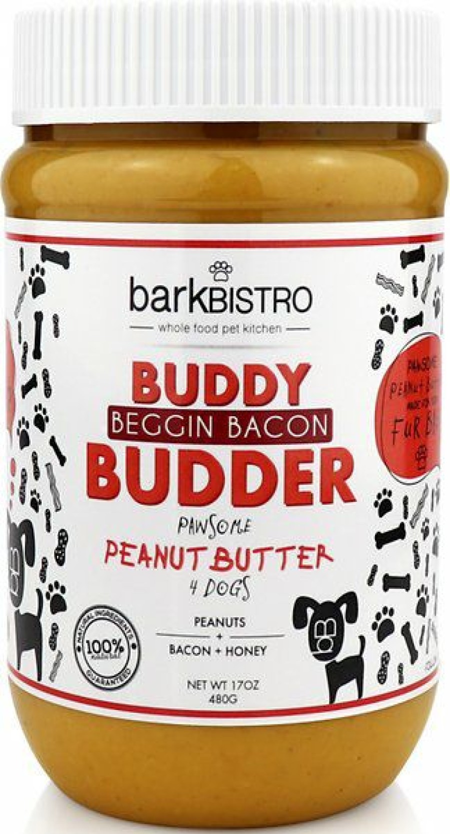 Soft & Chewy Treats * | Bark Bistro Company Begging Bacon Buddy Budder Dog Lickable Treats, 17-Oz Jar Sale