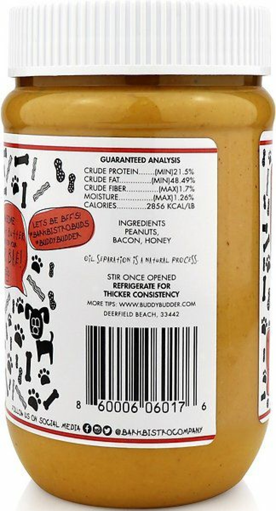 Soft & Chewy Treats * | Bark Bistro Company Begging Bacon Buddy Budder Dog Lickable Treats, 17-Oz Jar Sale