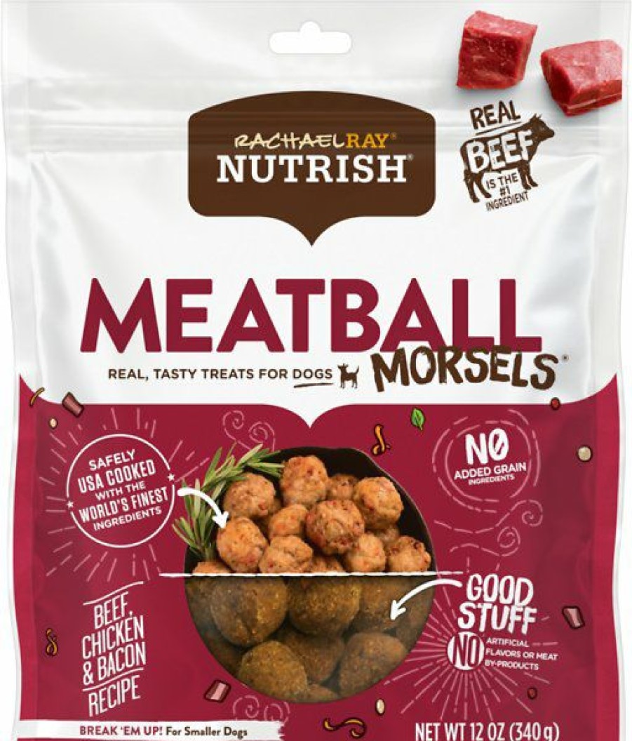 Soft & Chewy Treats * | Rachael Ray Nutrish Meatball Morsels, Beef, Chicken & Bacon Recipe Grain-Free Dog Treats Clearance