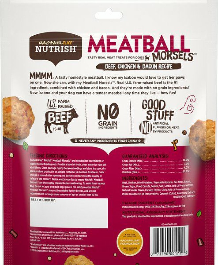 Soft & Chewy Treats * | Rachael Ray Nutrish Meatball Morsels, Beef, Chicken & Bacon Recipe Grain-Free Dog Treats Clearance