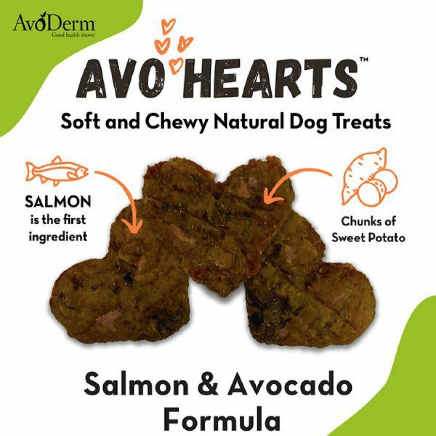 Soft & Chewy Treats * | Avoderm Avohearts Salmon & Avocado Formula Dog Treats, 5-Oz Bag Clearance