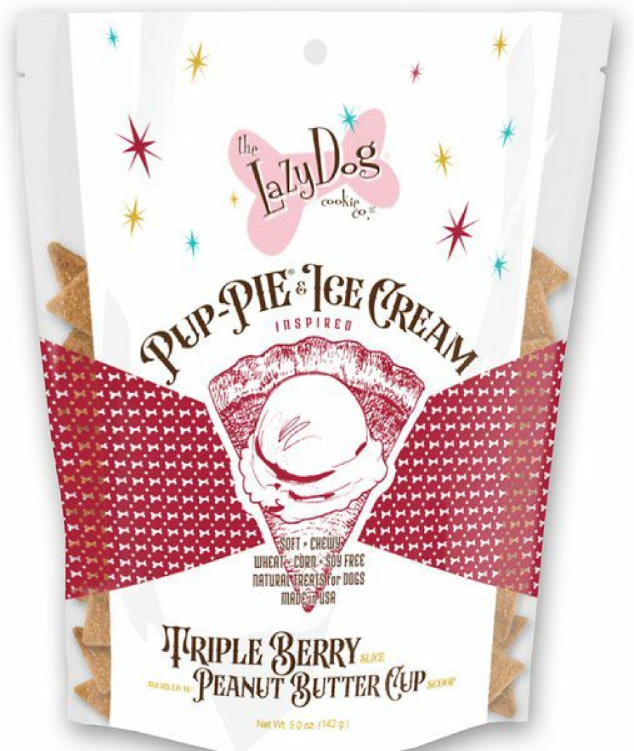 Soft & Chewy Treats * | The Lazy Dog Cookie Co. Pup-Pie & Ice Cream Slices Triple Berry With Peanut Butter Dog Treats, 5-Oz Pouch Clearance