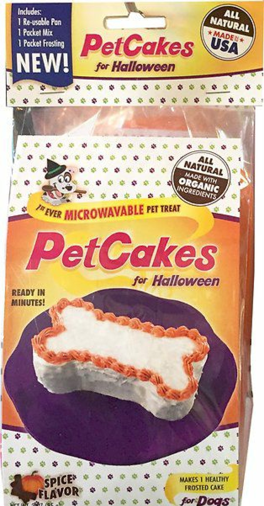 Soft & Chewy Treats * | Petcakes Carob Flavor Microwavable Halloween Cake Mix Kit W/ Bone Shaped Dog Treat Pan, 6-Oz Bag Outlet