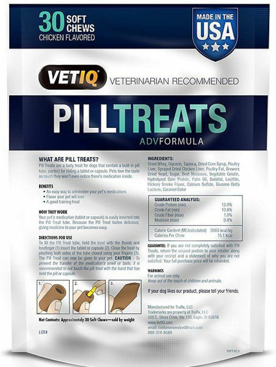 Soft & Chewy Treats * | Vetiq Pill Treats Advanced Formula Soft Chews Chicken Flavored Dog Treats, 30 Count Discount