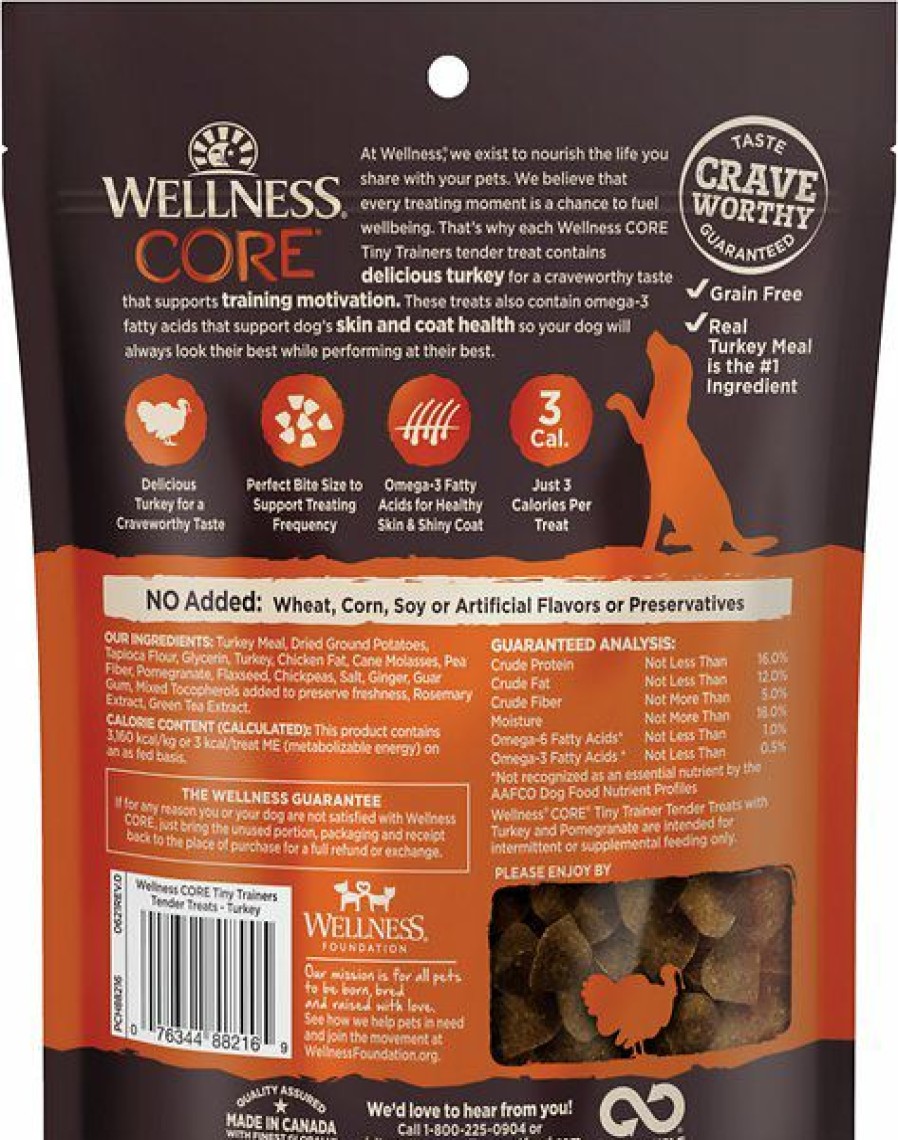 Soft & Chewy Treats * | Wellness Core Tiny Trainers Tender Turkey & Pomegranate Dog Treats, 6-Oz Bag, 6-Oz Bag Online