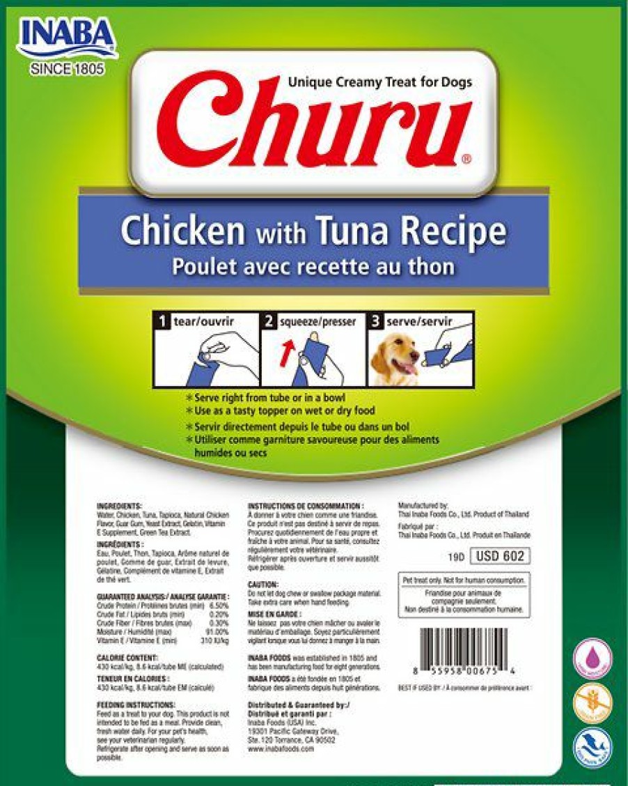 Soft & Chewy Treats * | Inaba Churu Chicken With Tuna Recipe Grain-Free Lickable Dog Food Treat, 0.7-Oz, Pack Of 8 Outlet