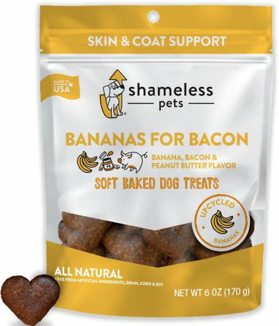 Soft & Chewy Treats * | Shameless Pets Soft Baked Bananas For Bacon Flavor Grain-Free Dog Treats, 6-Oz Bag Sale