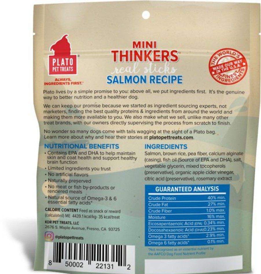 Soft & Chewy Treats * | Plato Mini Thinkers Salmon Recipe Dog Treats Clearance