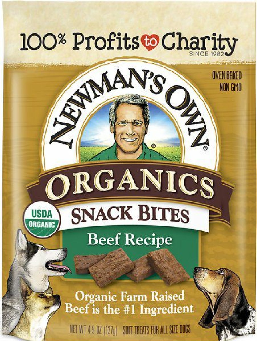 Soft & Chewy Treats * | Newman'S Own Organics Snack Bites Beef Recipe Grain-Free Dog Treats Clearance