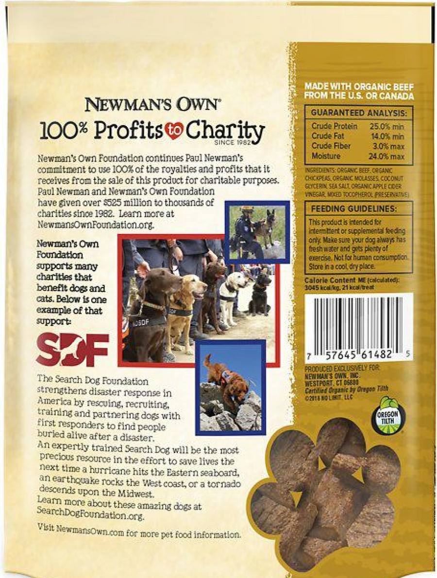 Soft & Chewy Treats * | Newman'S Own Organics Snack Bites Beef Recipe Grain-Free Dog Treats Clearance