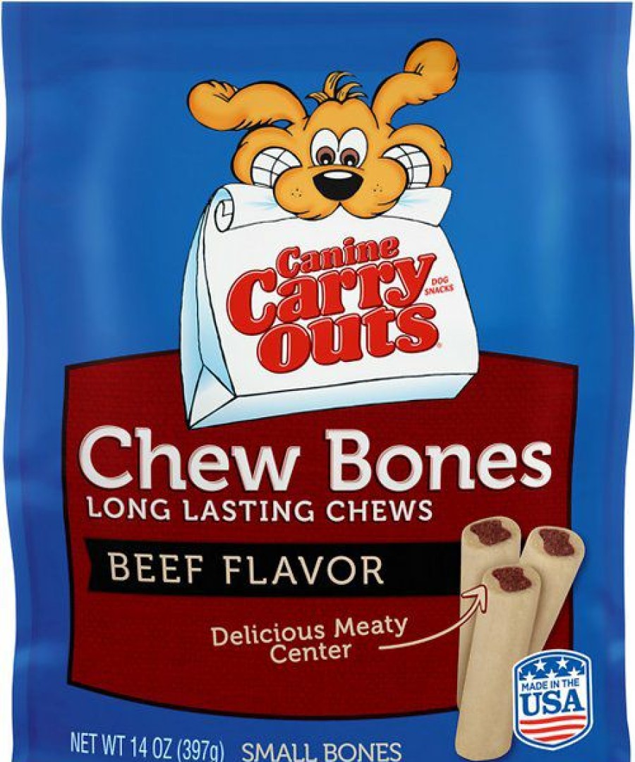 Soft & Chewy Treats * | Canine Carry Outs Chew Bones Beef Flavor Dog Treats, Small Online