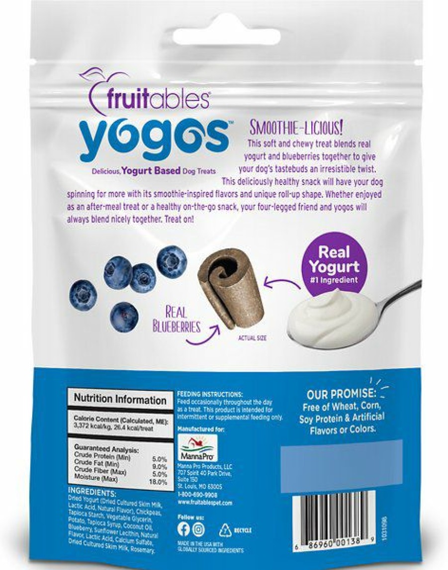 Soft & Chewy Treats * | Fruitables Yogos Blueberry Flavor Grain-Free Dog Treats, 12-Oz Pouch Clearance